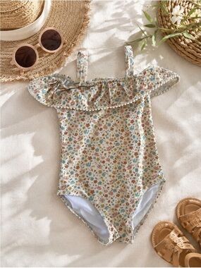NWT Rylee + Cru Baby Girl Swimsuit 18-24M Floral Ruffle